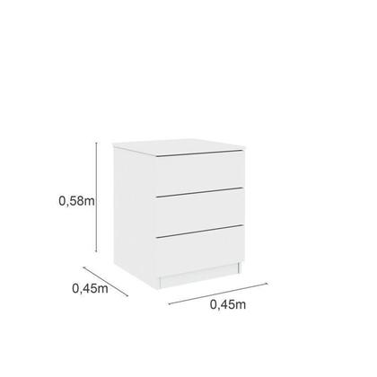 Imagem de Cama Box Solteiro Mônaco E Mesa De Cabeceira Veronna Neve