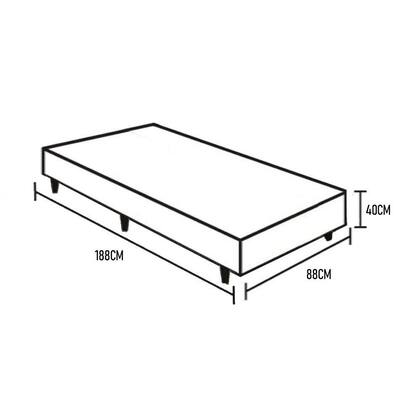 Imagem de Cama Box Solteiro Sintético Loja Xerife Cinza 40x88x188