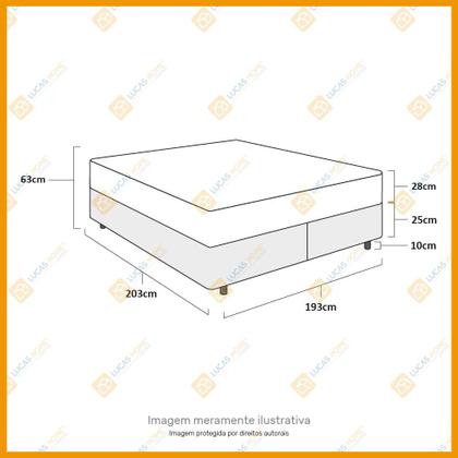 Imagem de Cama Box Super King Branca + Colchão de Espuma D33 Probel GuardaCostas ProEvidence Plus 193x203x63cm