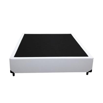 Imagem de Cama Box Viúva 128 Bello Box - Tecido Sintético Branco