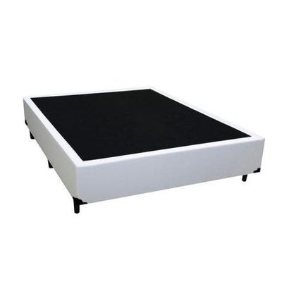 Imagem de Cama Box Viúva 128 Tecido Sintético Branco com Colchão Lisboa Espuma D28 Preto Bello Box