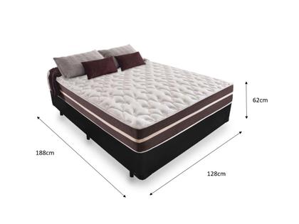 Imagem de Cama Box Viúva 128 Tecido Sintético Preto com Colchão Little Angel Mola Superlastic 22x128x188