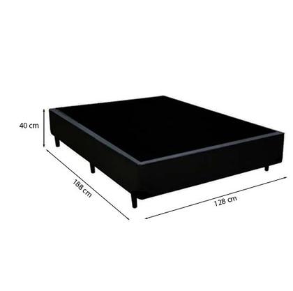 Imagem de Cama Box Viúva 128 Tecido Sintético Preto Com Colchão Miller Bello Box - 100% Espuma - D33 Cinza 54x128x188