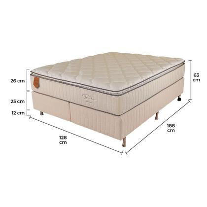 Imagem de Cama Box Viúva (Box + Colchão) 128X188X63 Bali Prorelax Molas Ensacadas Pillow Top Turn Free