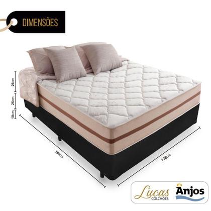 Imagem de Cama Box Viúva + Colchão de Molas Ensacadas - Anjos - Classic 128cm