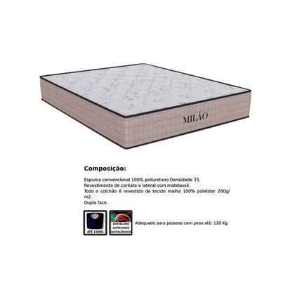 Imagem de Cama Box Viúva: Colchão Espuma D33 Orthoflex Milão Black + Base CRC Suede Clean (128x188)