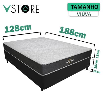 Imagem de Cama Box Viúva + Colchão Espuma D33 Ortopédico 128x188x58cm Orthopedic l Várias Cores V-Store