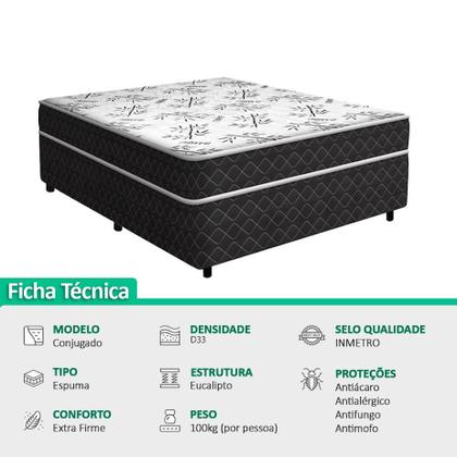 Imagem de Cama Box Viúva Conjugada Benfica Ortopédica 128x188x52cm Vstore