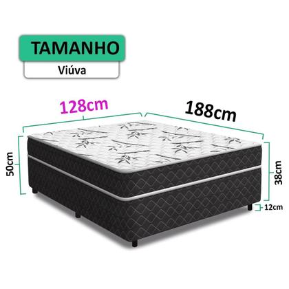 Imagem de Cama Box Viúva Conjugada Benfica Ortopédica 128x188x52cm Vstore