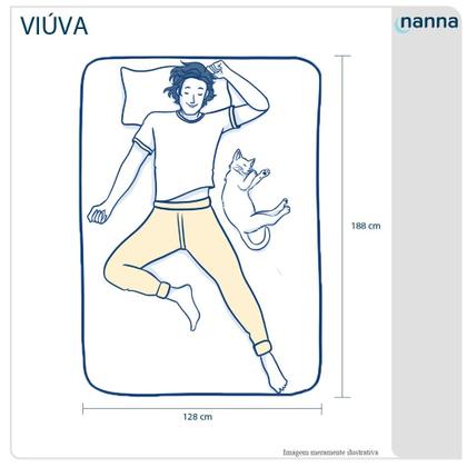 Imagem de Cama Box Viúva Preta Colchão Castelar Espuma D33 Bordado 128x188x57cm