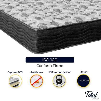 Imagem de Cama Box Viúvo Branco e Colchão ISO 100 D33 Ortobom