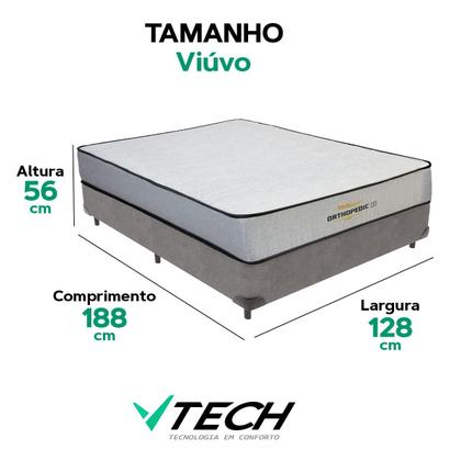 Imagem de Cama Box Viúvo Cinza Colchão Orthopedic D33 V-Tech