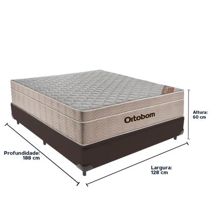 Imagem de Cama Box Viúvo Marrom e Colchão Ortobom Airtech SpringPocket