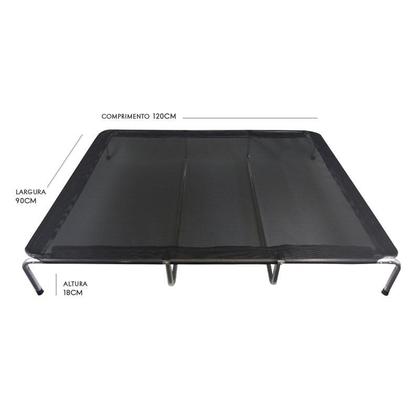 Imagem de Cama Cachorro Grande Suspensa Caminha Pet Lavável Resistente Tamanho XL Preto Mec G