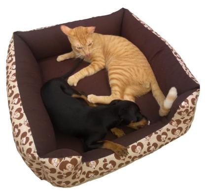 Imagem de cama cachorro médio cama para pet até12kg cama + edredom e tapete ( azul coroinhas )