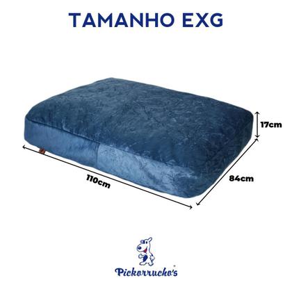 Imagem de Cama Caminha Almofada Colchonete Dupla Face Lavável Cachorro Gato Pet Gigante Premium 110x84 - EXG