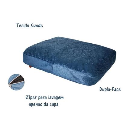 Imagem de Cama Caminha Almofada Colchonete Dupla Face Lavável Cachorro Gato Pet Gigante Premium 110x84 - EXG