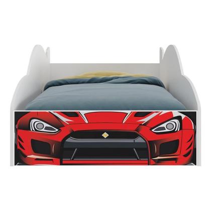 Imagem de Cama Carro 100% MDF Infantil Montessoriana Para Colchão 88x188cm Multimóveis MP4318 Vermelho