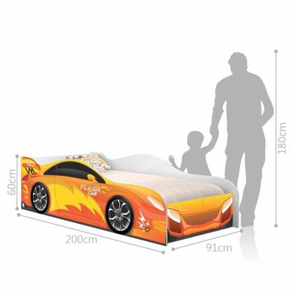 Imagem de Cama Carro Fast Menino Laranja Solteiro Com Colchão