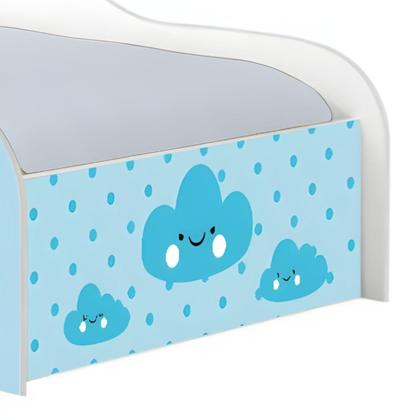 Imagem de Cama Carro Fun Adesivada Nuvens Meninos Solteiro