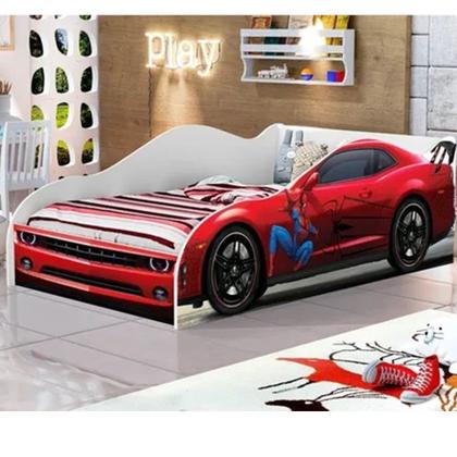 Imagem de Cama Carro Infantil  Homem Aranha  Vermelho 100% MDF J&A Móveis