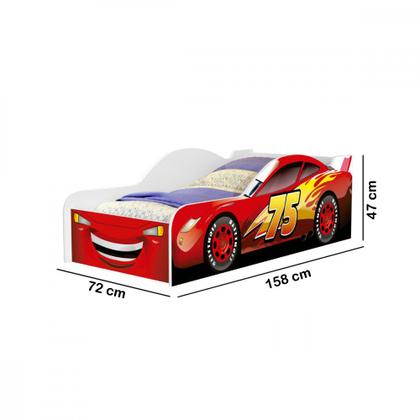 Imagem de Cama Carro Infantil Mcqueen Vermelho com Colchão Menino Menina Casinha Grade Elegante Cercado Solteiro Crianças Caminha Boneca Cabana Resistente Bebê