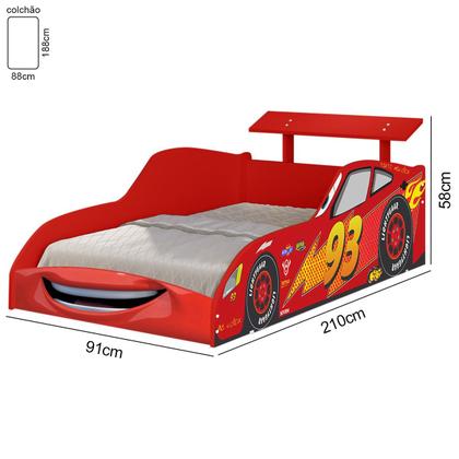 Imagem de Cama Carro Infantil Mcveloz Vermelho New
