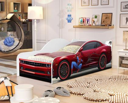 Imagem de Cama Carro Infantil Quarto Menino Criança Montessoriana Mcqueen Herois Com Colchão
