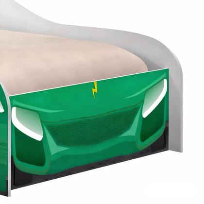 Imagem de Cama carro infantil raios verde com colchão