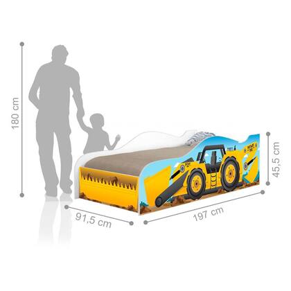 Imagem de Cama Carro Solteiro Trator Amarelo Quarto Menino