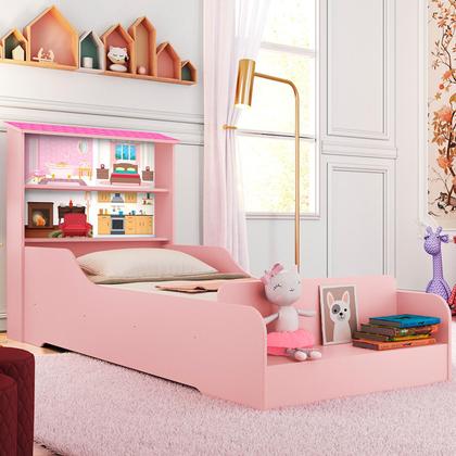 Imagem de Cama Casa Infantil com Colchão Princesa Rosa