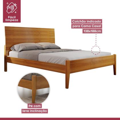 Imagem de Cama Casal 140cm Amazone Amêndoa Mel Josandro