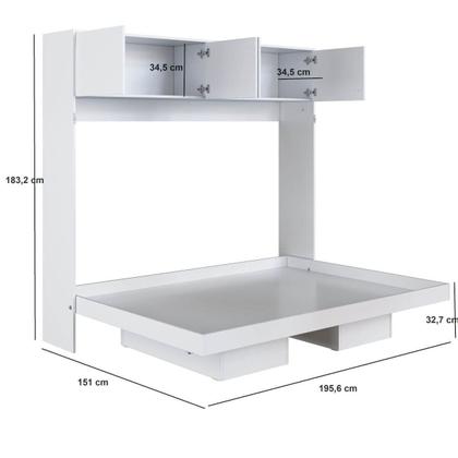 Imagem de Cama Casal Articulável Horizontal com Portas 140 Hanover