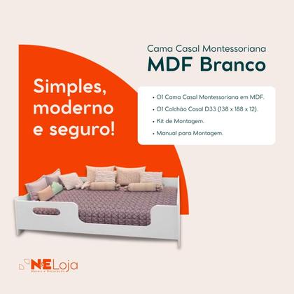 Imagem de Cama Casal Baixa com Colchão  Design Moderno, Estrutura Robusta e Conforto para um Descanso Perfeito