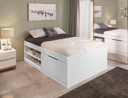 Imagem de Cama Casal Box Sapateira Tien Branco