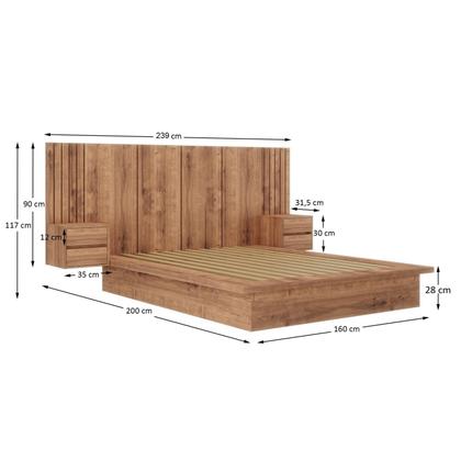 Imagem de Cama Casal com Cabeceira 2 Mesa de Apoio 4 Gavetas 8281 Yescasa