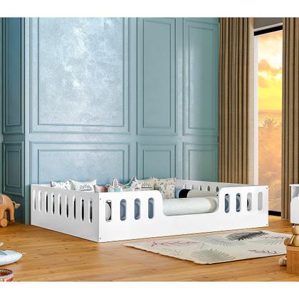 Imagem de Cama Casal com Colchão Design Montessoriana Helo - Branco