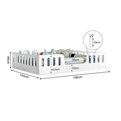 Imagem de Cama Casal Design Montessoriana Helo Branco Incluso Lousa Mágica