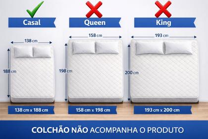 Imagem de Cama Casal Estofada Valentina 1.40m Elegante Cabeceira Alta Arredondada Qualidade