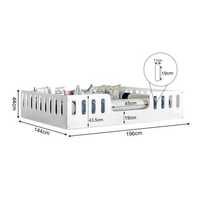 Imagem de Cama Casal Infantil Montessoriana Helo com Colchão D28 - Branco