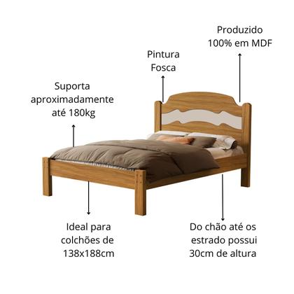 Imagem de Cama Casal Iris Tradicional Reforçada mdf moderna para quarto
