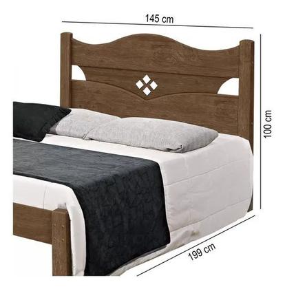 Imagem de Cama Casal Julia 100% Mdf e Estrado 100% Madeira Carmolar Mocaccino