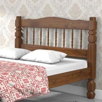 Imagem de Cama Casal Madeira Maciça Palmo - Castanho