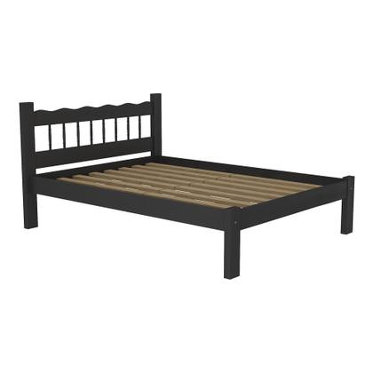 Imagem de Cama Casal Madeira Maciça para Colchão 128/138X188cm Capri Multimóveis CR4140 Preta