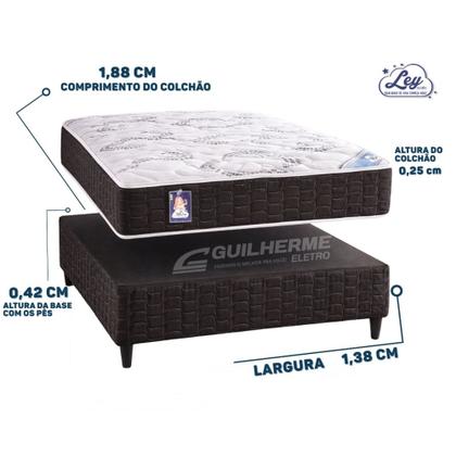 Imagem de Cama Casal Molas Ensacadas Conjunto box Casal Padrão Isofort América Preto Ley Colchão