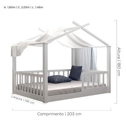 Imagem de Cama casal montessoriana casinha - branco