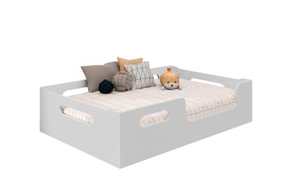 Imagem de Cama Casal Montessoriana Princesa 100% Mdf + Colchão 188x138 -Branca