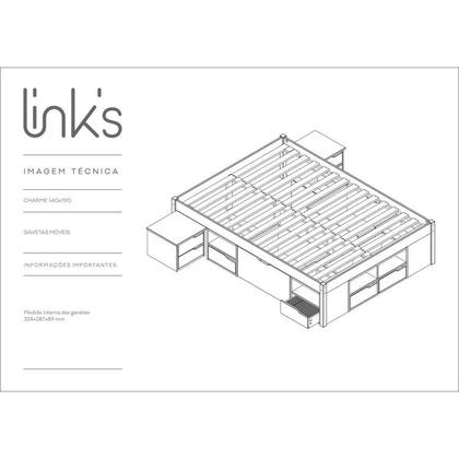 Imagem de Cama Casal Multifuncional Madeira Maciça 6 Gavetas Charme