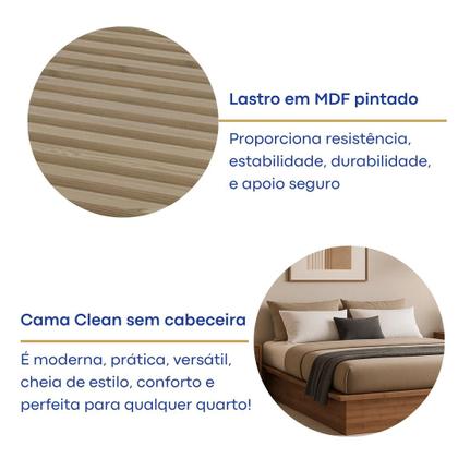 Imagem de Cama Casal ou Queen Minimalista 160x200cm Industrial 8285