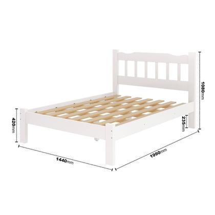Imagem de Cama Casal Perola New Branco em Madeira Maciça